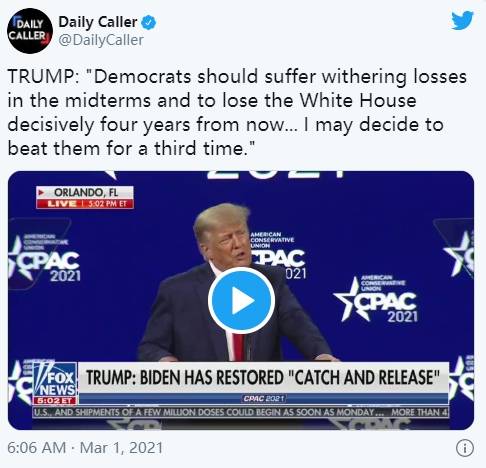 特朗普CPAC演讲的那些瞬间！“从美国第一到美国最后”——特朗普抨击拜登，几乎宣布参加2024年CPAC竞选
