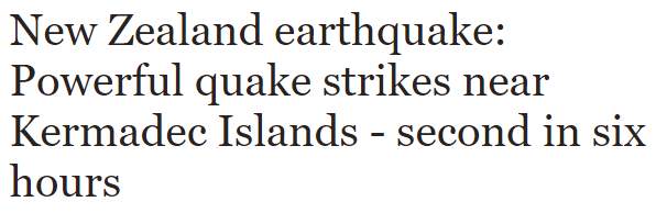 突发！新西兰克马德克群岛地区6小时内发生两次逾7级大地震 海啸预警已发布