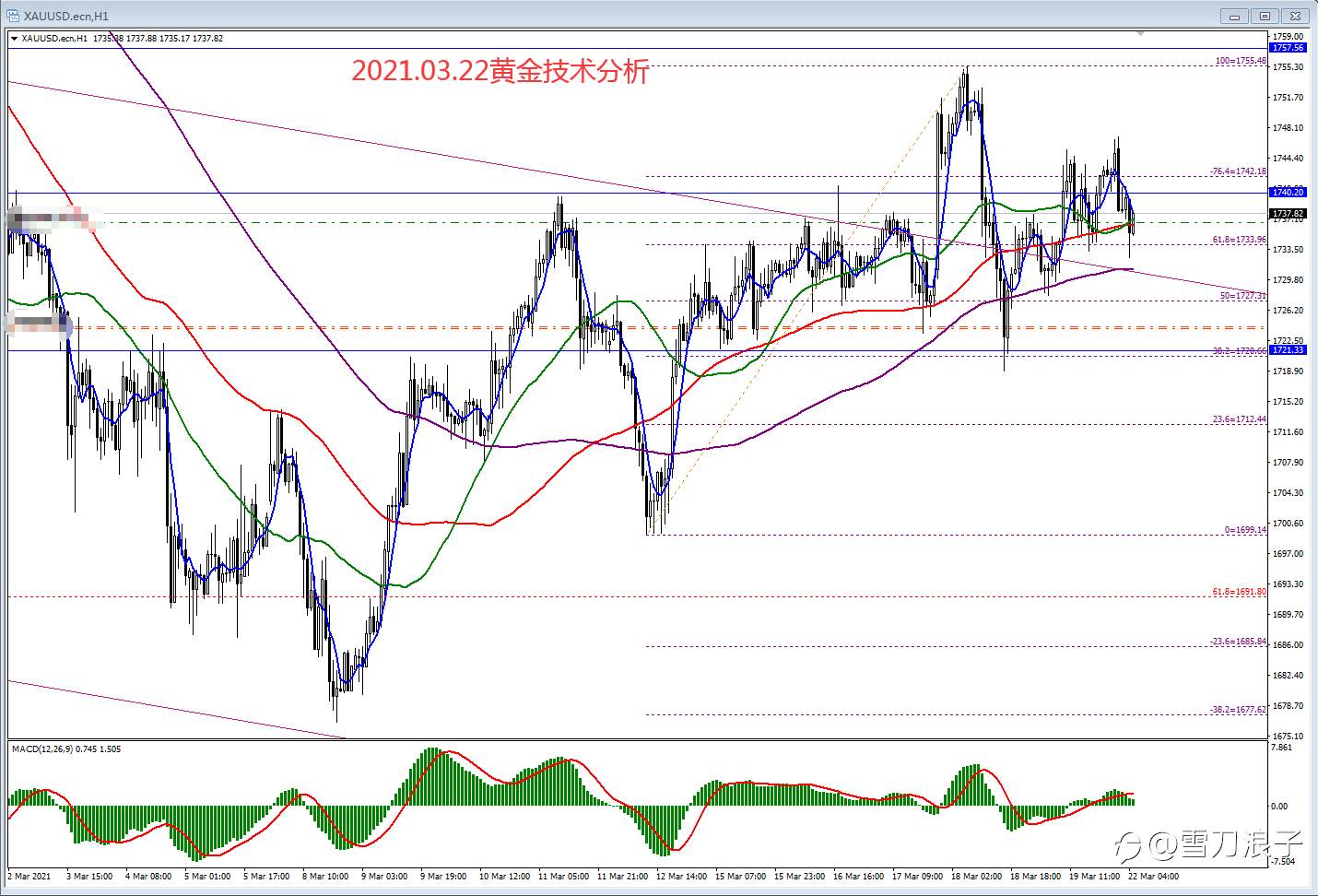 2021.03.22黄金技术分析