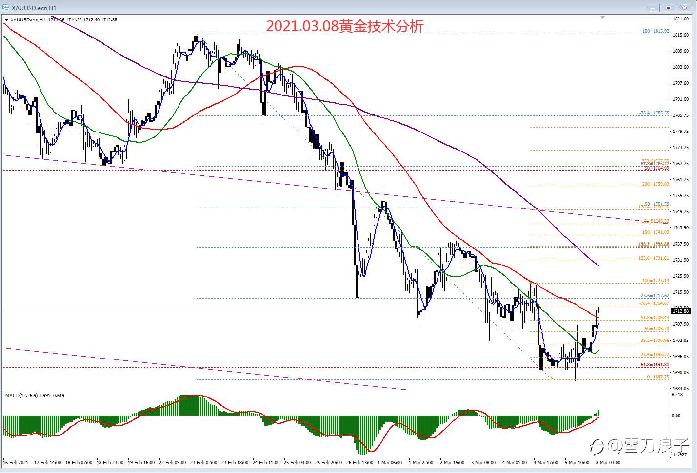 2021.03.08黄金技术分析