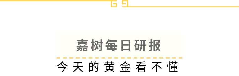 嘉树：今天的黄金看不懂