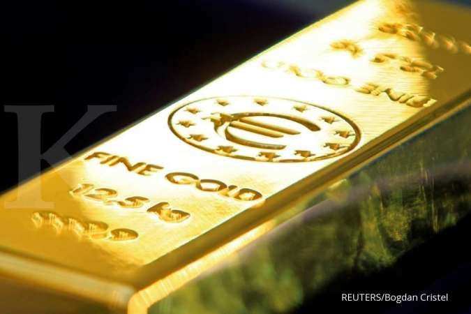 Harga emas spot ditutup menguat ke US$ 1.745 per ons usai pernyataan The Fed
