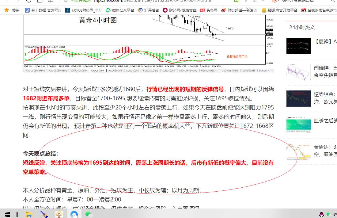 【黄金篇】：黄金差一个底的确认动作，不要着急！