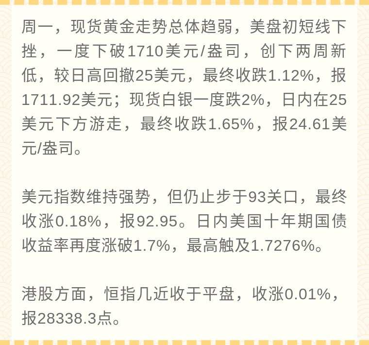 嘉树：黄金下跌开始了？