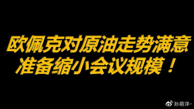 4月20日原油早班车：欧佩克对原油走势满意，准备缩小会议规模