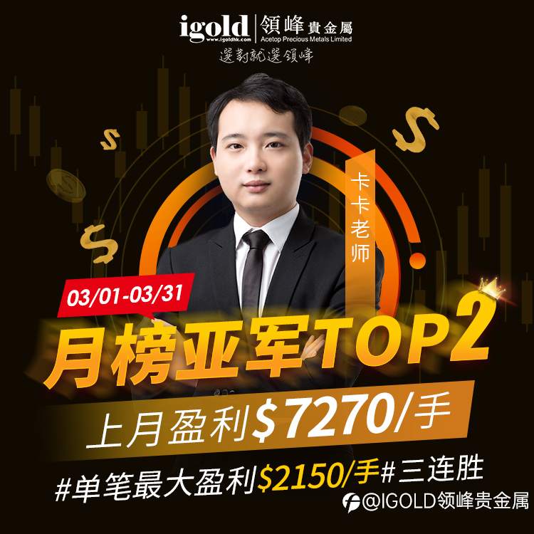 3月领峰盈利名师TOP3！跟单必选！