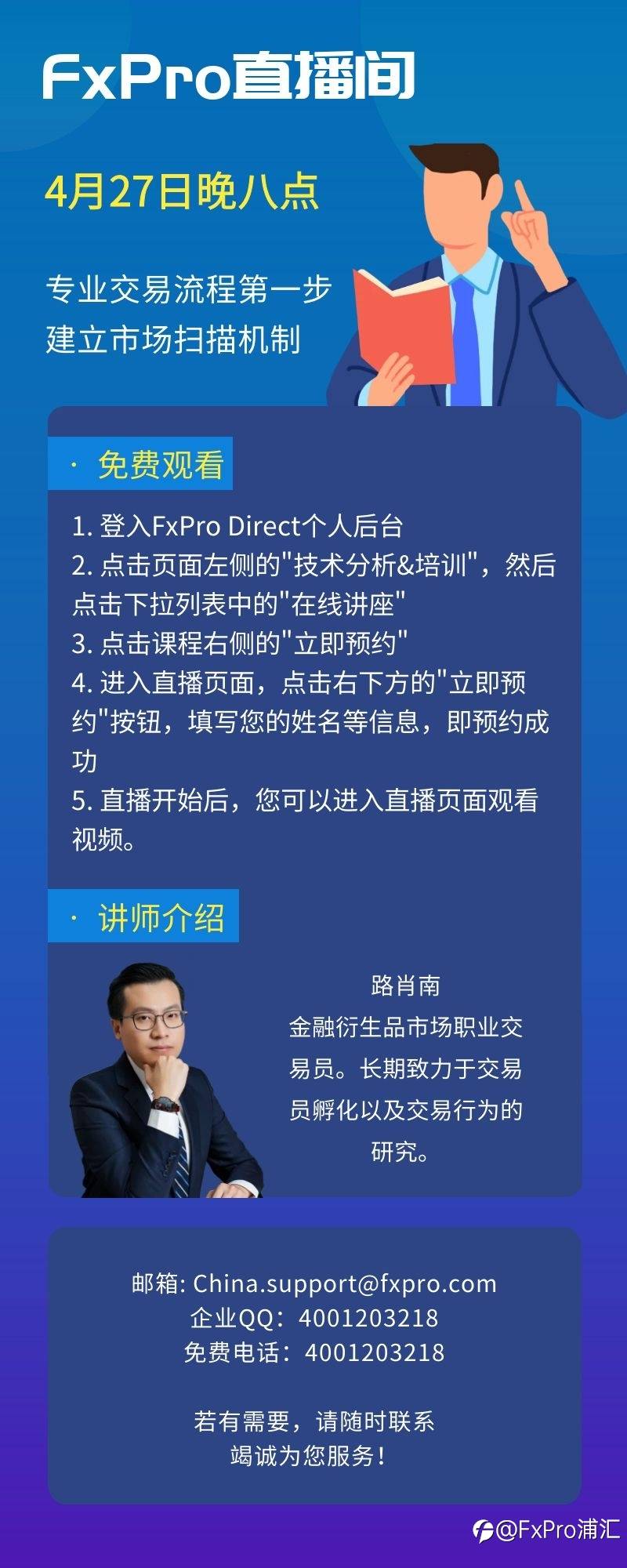 【FxPro直播间】今晚20:00，免费课专业交易流程第一步: 建立市场扫描机制