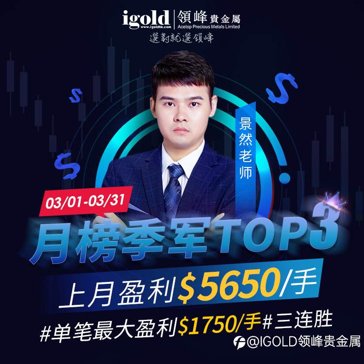 3月领峰盈利名师TOP3！跟单必选！