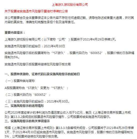 深夜突发！退市警报拉响，9只A股罕见一起披星戴帽！更有暴涨300%大牛股突遭停牌核查，百万股民懵了！又见A股巨亏百亿