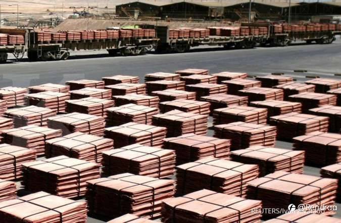 Akhir pekan, harga tembaga berada di jalur penurunan mingguan pertama dalam sebulan