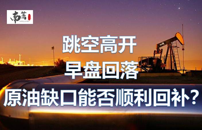 【南篱/原油】跳空高开，早盘回落，原油缺口能否顺利回补？