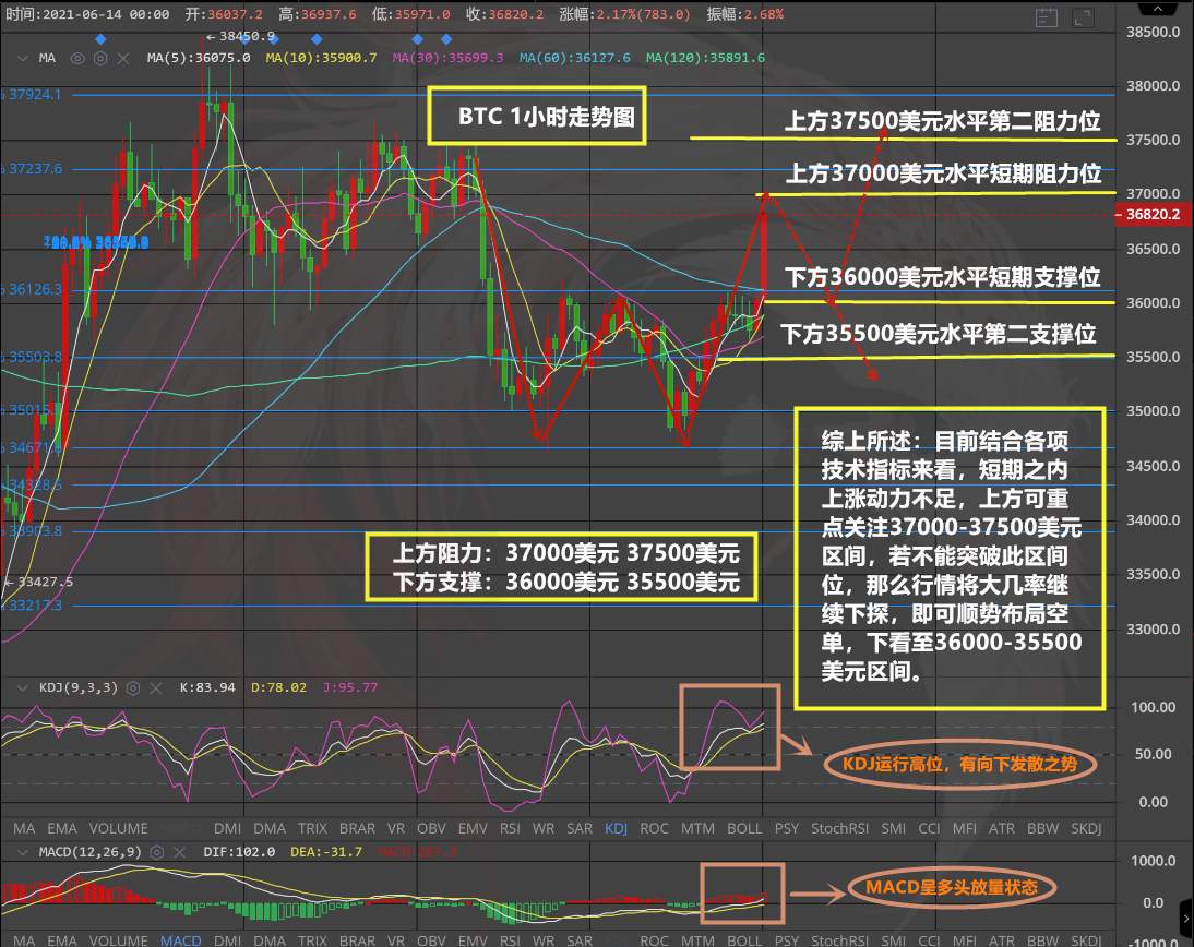 凤雏悟币：06.14 / 比特币凌晨行情走势解析