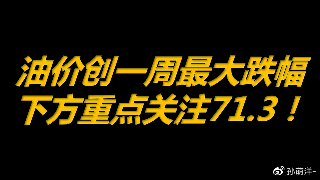 6月29日原油早班车:油价创一周最大跌幅,重点关注71.3!