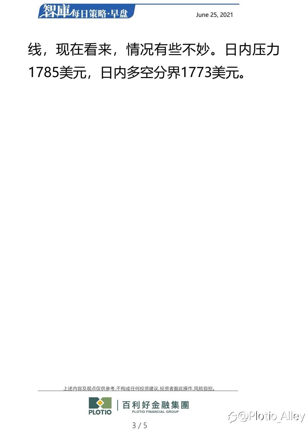 百利好6.25每日早盘