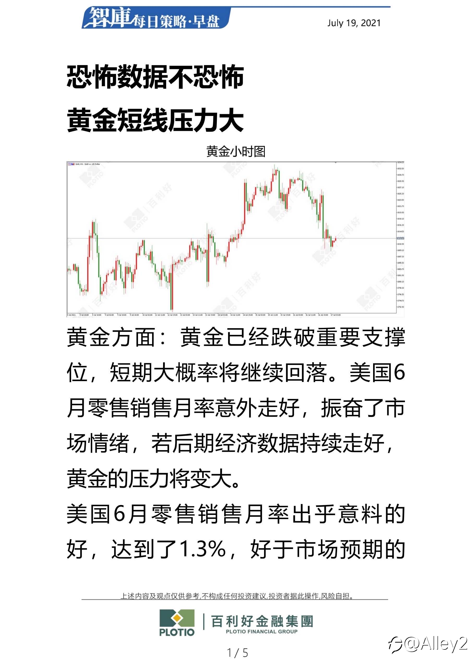 百利好7.19每日早盘