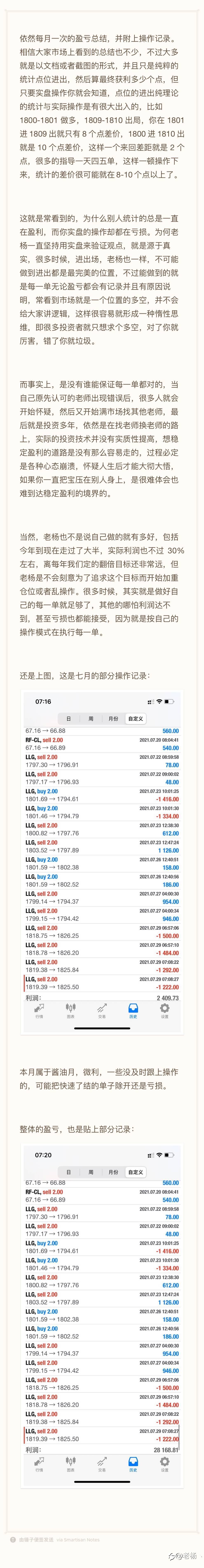 隔壁老杨:七月盈亏记录