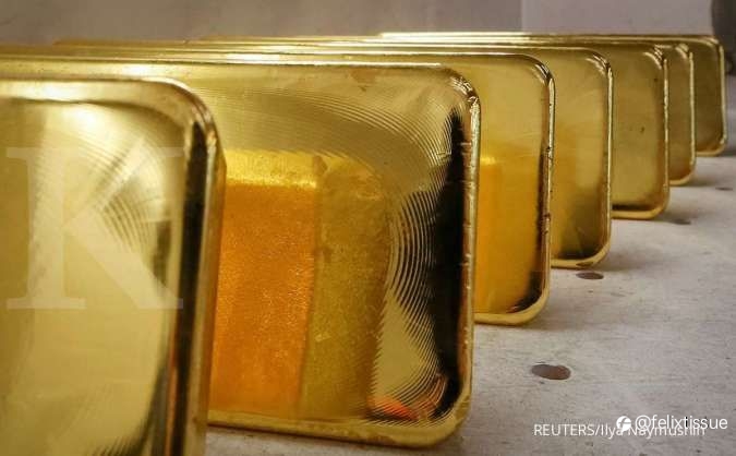 Harga emas spot stabil di US$ 1.800 per ons troi pada pagi ini (9/7)