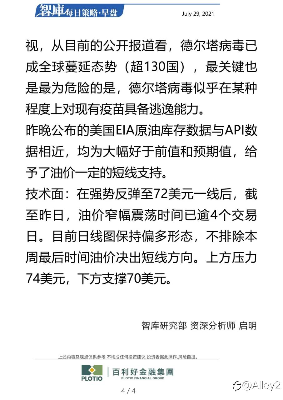 百利好7.29每日早盘