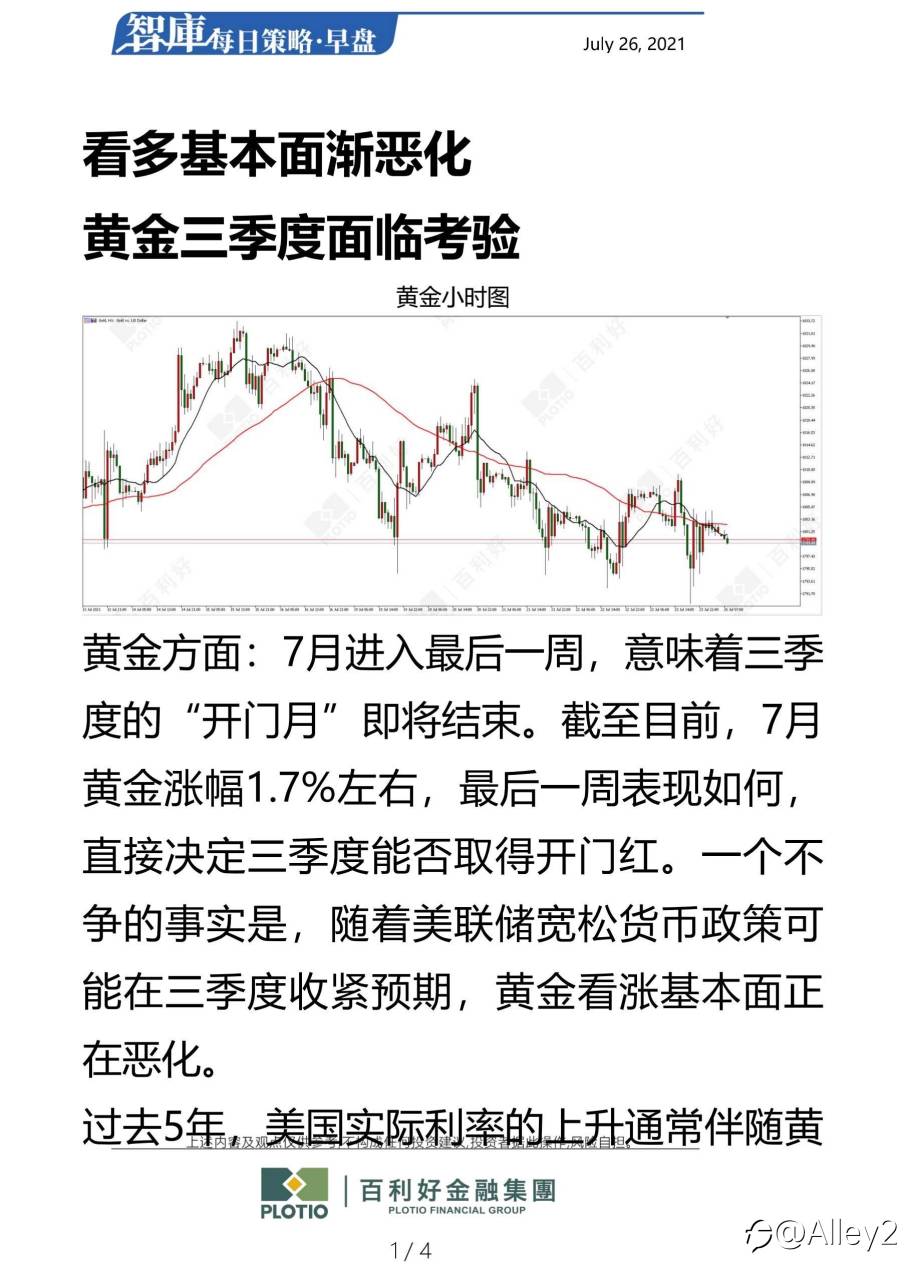 百利好7.26每日早盘