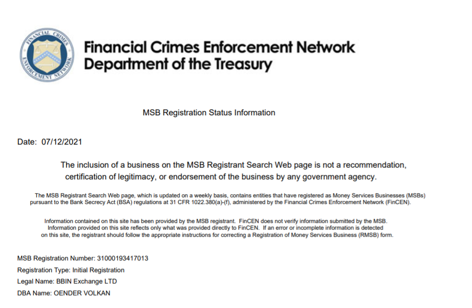 BBIN交易所荣获美国MSB牌照 全球合规布局再下一城