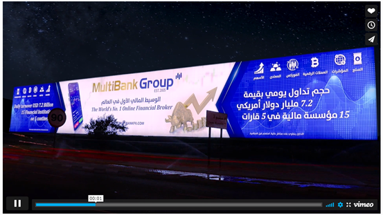 MultiBank Group大通金融集团震撼亮相于迪拜最大主干道