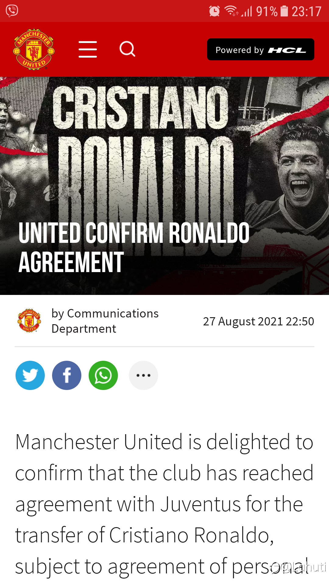 CR7 CHÍNH THỨC VỀ MU!!