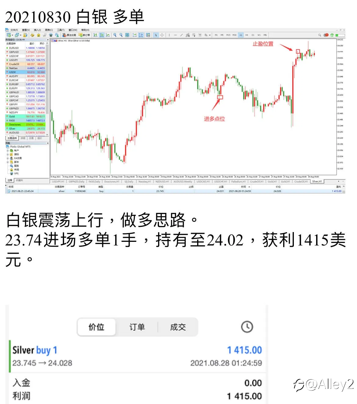 百利好8.30白银交易