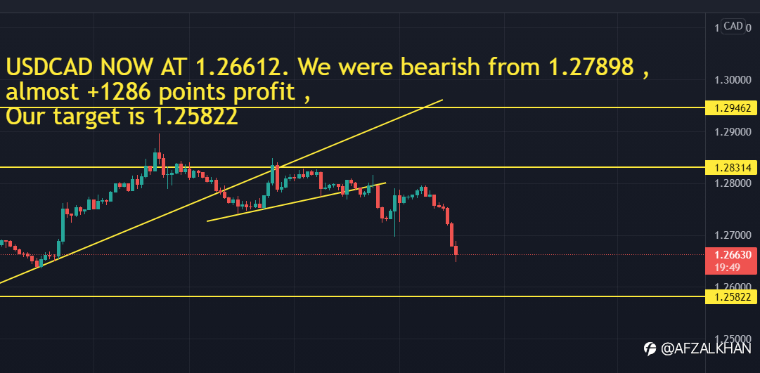 USDCAD , AT 1.26612 , i was bearish from 1.27898