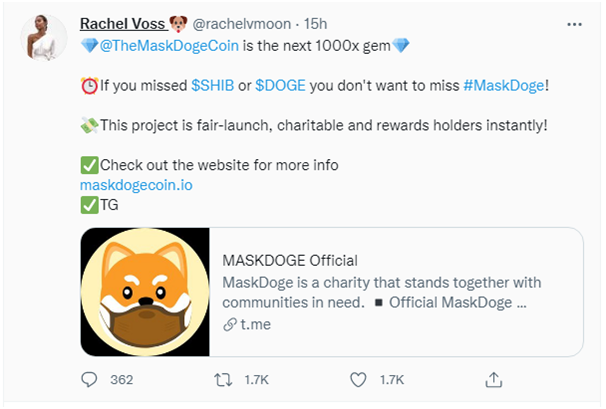 DOGE接力赛的主要选手，MaskDoge开启新的征途
