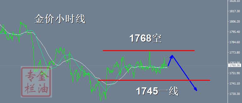 金油专栏 ：10.13隔夜金价承压，反弹1768继续空