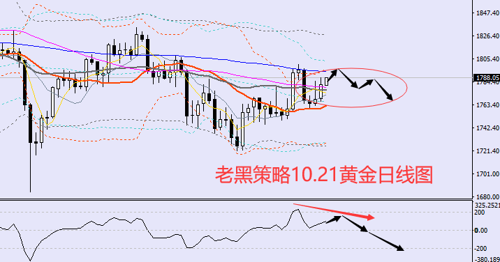 老黑策略：10.21黄金分析策略