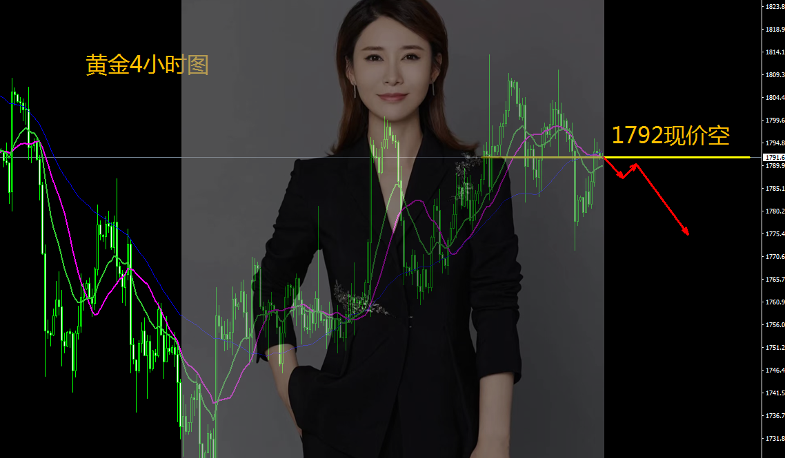 王金金:11.2黄金1781多如期拿下14美金,现价1792直接空!