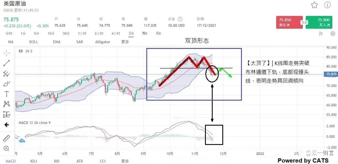 油价创新低，双顶“M”形态出现，油价大势已过！