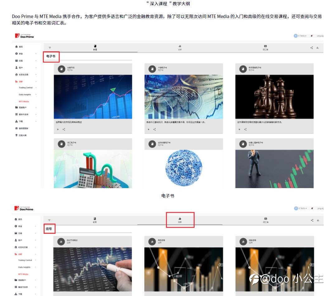 Doo Prime 提供 MTE Media 教学视频，助您全面掌握交易窍门