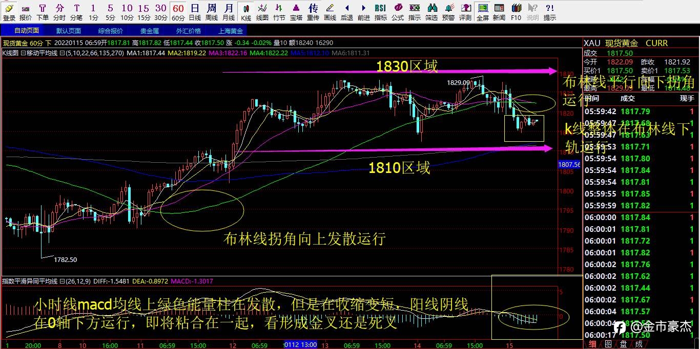 1.17号现货黄金行情解析以及操作策略布局！