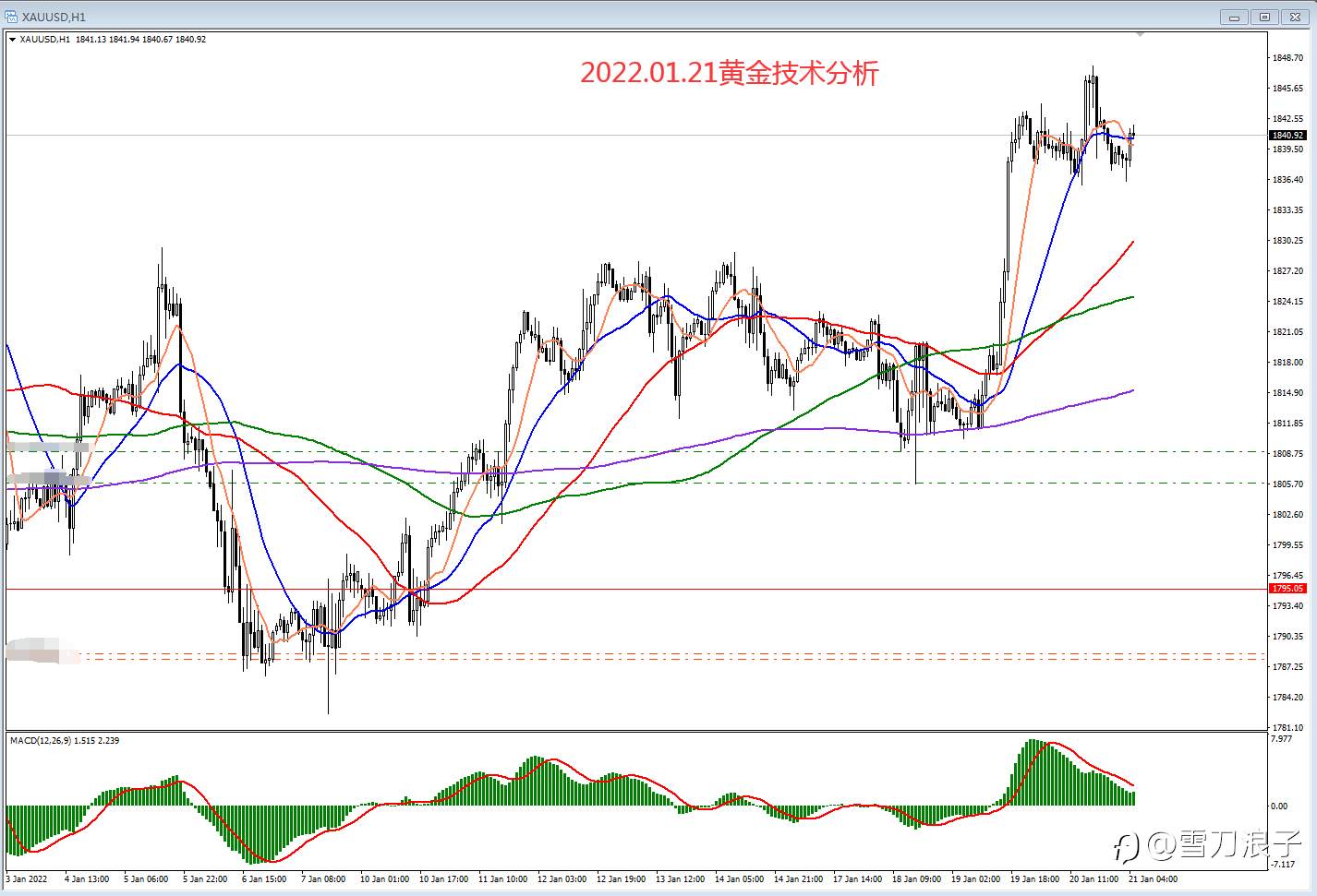 2022.01.21黄金技术分析