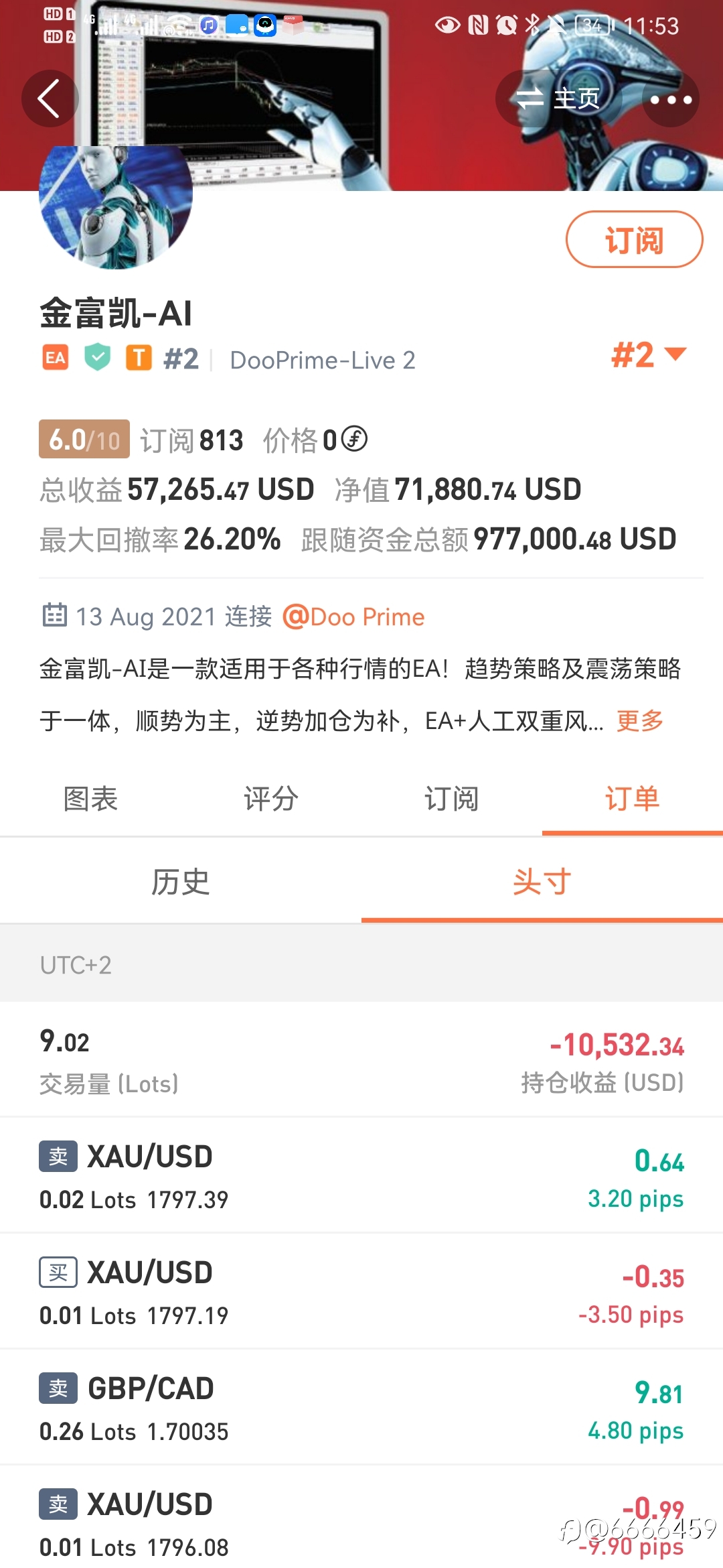 希望信号提供者,不要突然手工下重单,导致跟随者巨额亏损