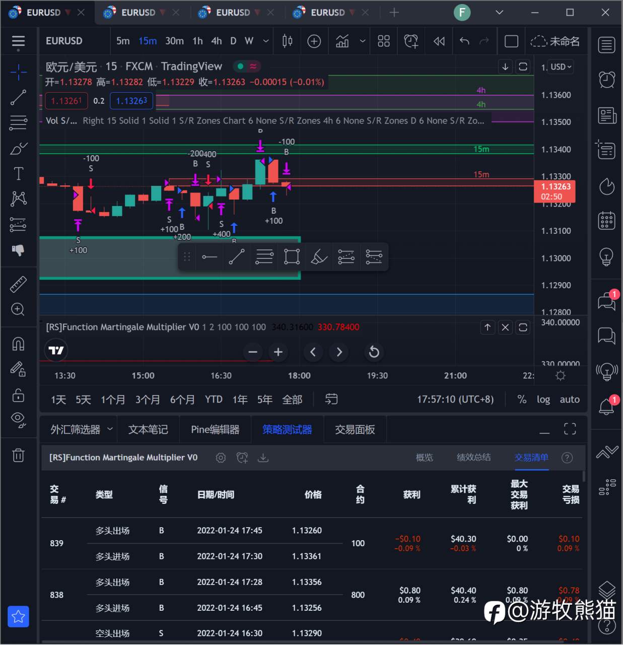 参考量化系统订单进行手动交易