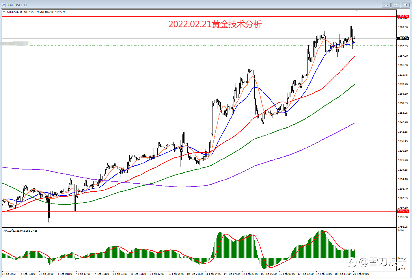 2022.02.21黄金技术分析