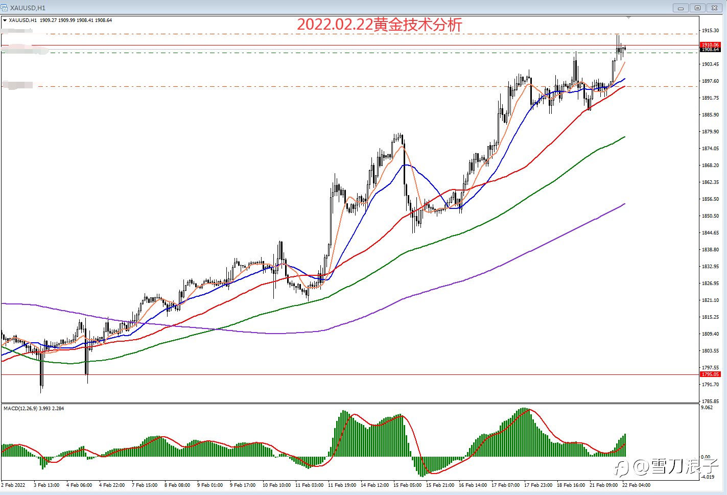2022.02.22黄金技术分析