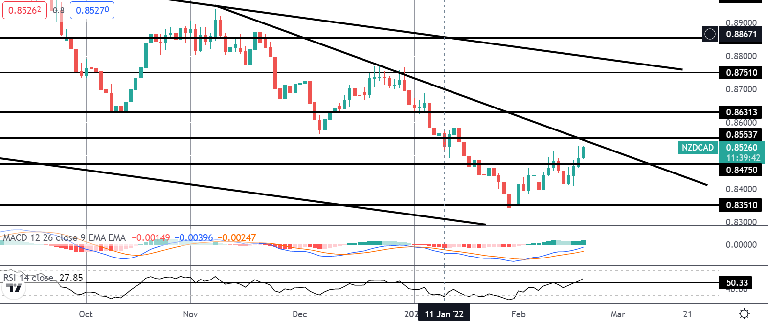 市场聚焦:NZDCAD突破达到第一个目标