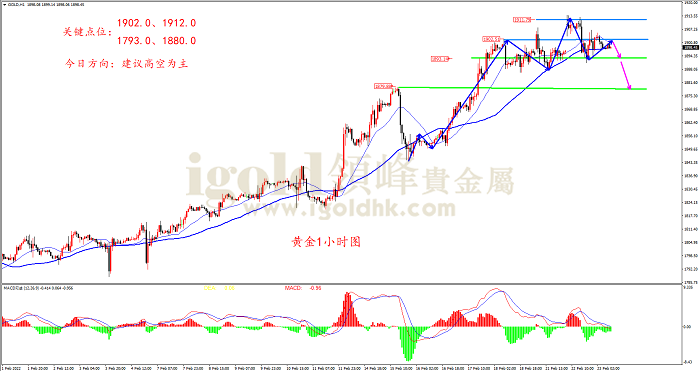 【日内策略】俄乌局势不利3月加息 金价千九争夺
