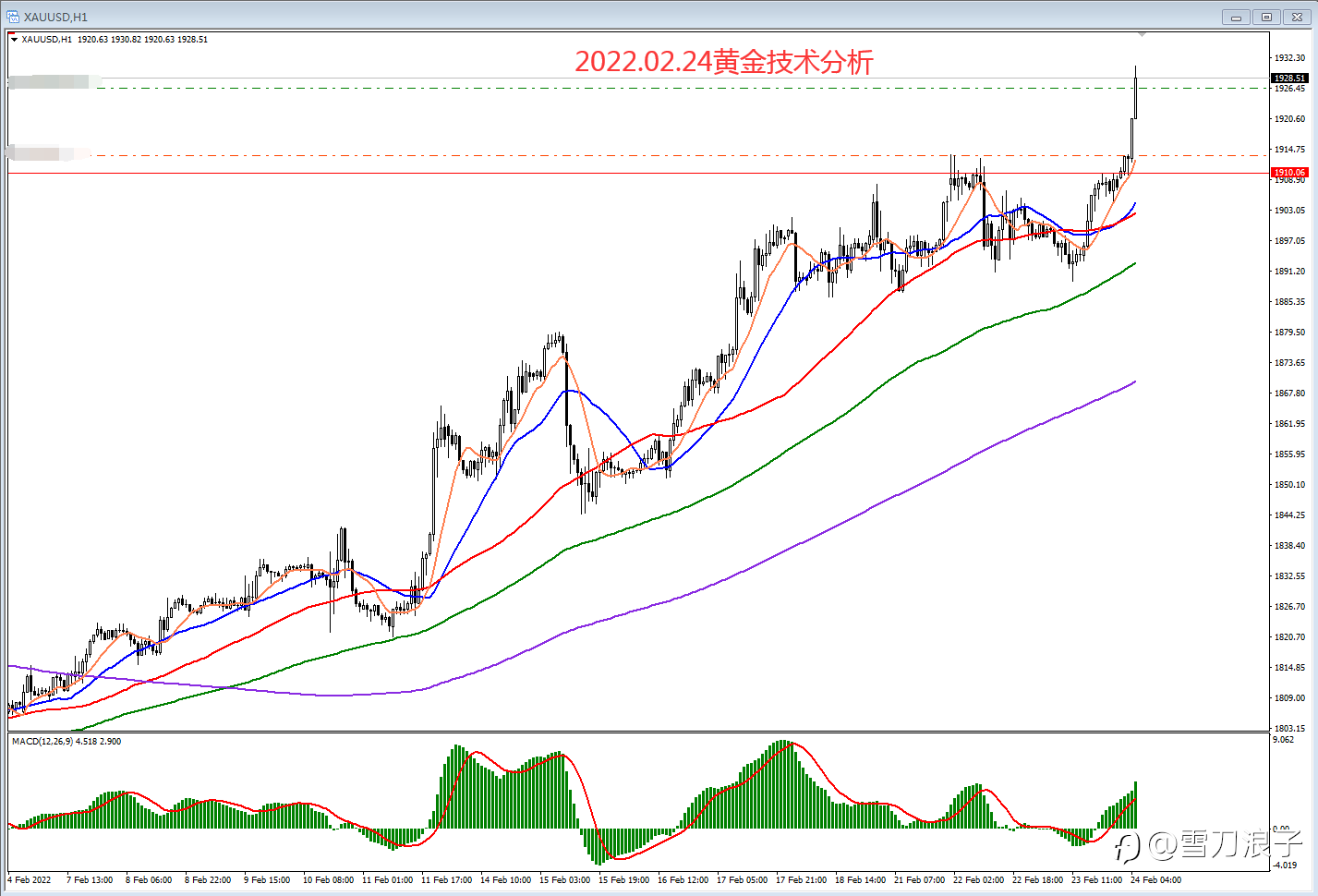 2022.02.24黄金技术分析