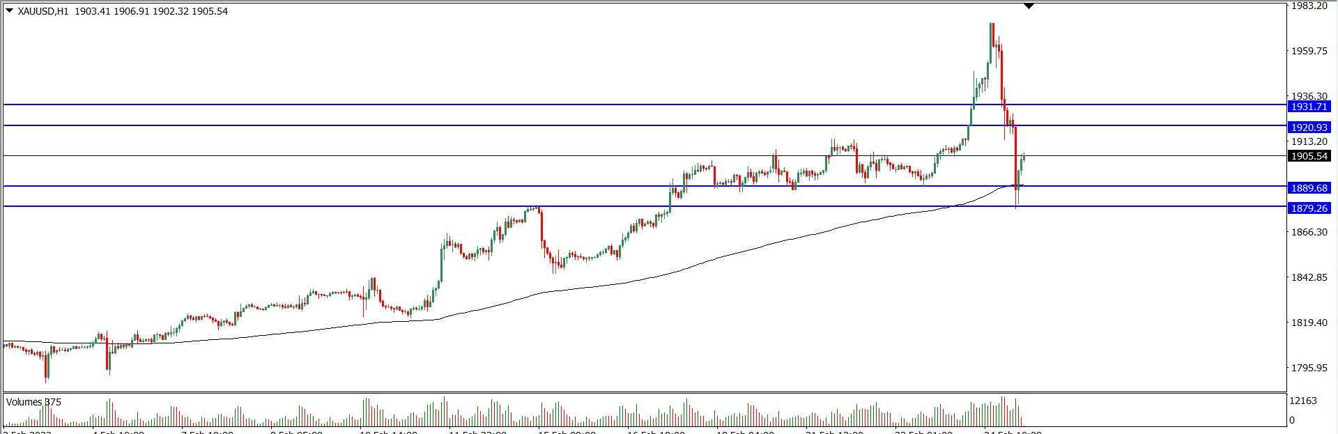 Analisa Teknikal GOLD 25 Februari 2022 (Tekanan Trader)