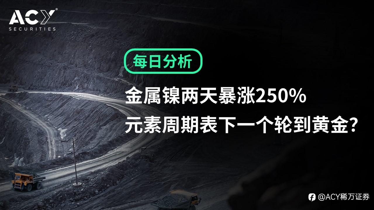 【ACY证券】金属镍两天暴涨250%，元素周期表下一个轮到黄金？