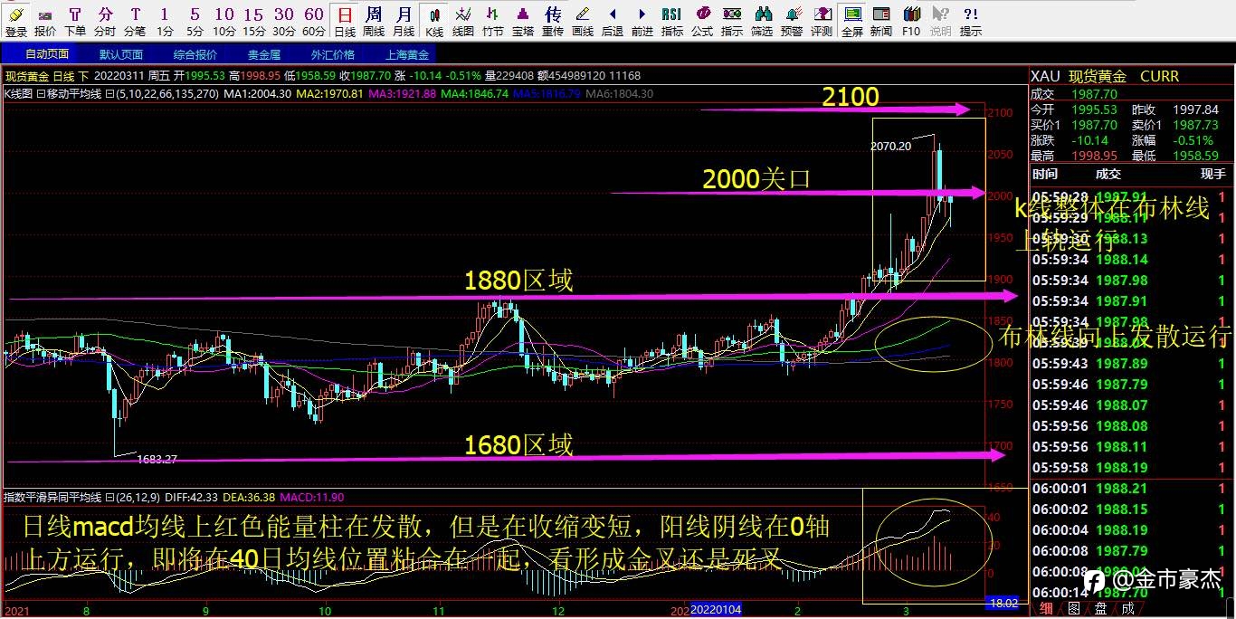 3.14号现货黄金行情解析以及操作策略布局！