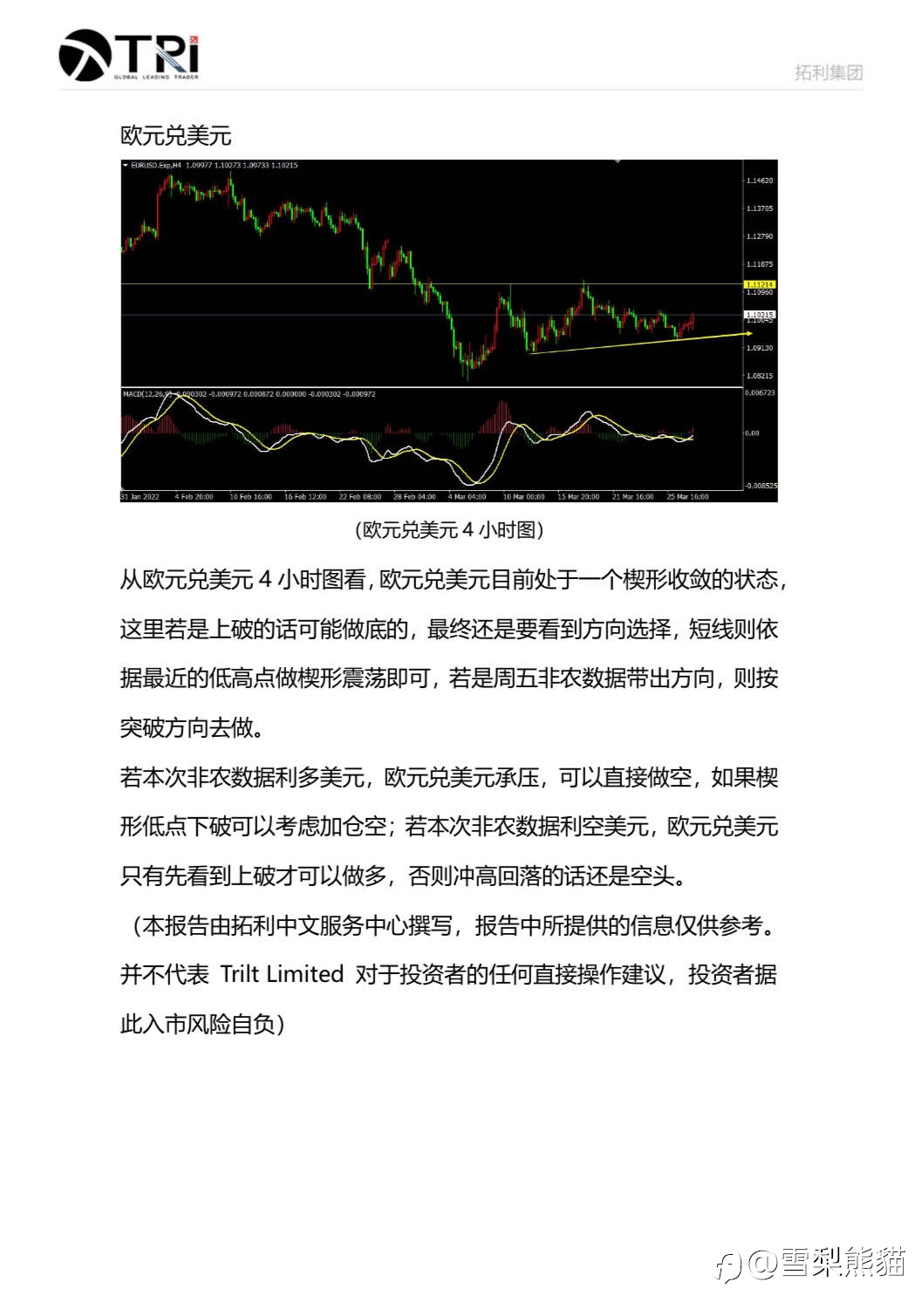 拓利4月EIA&非农特刊