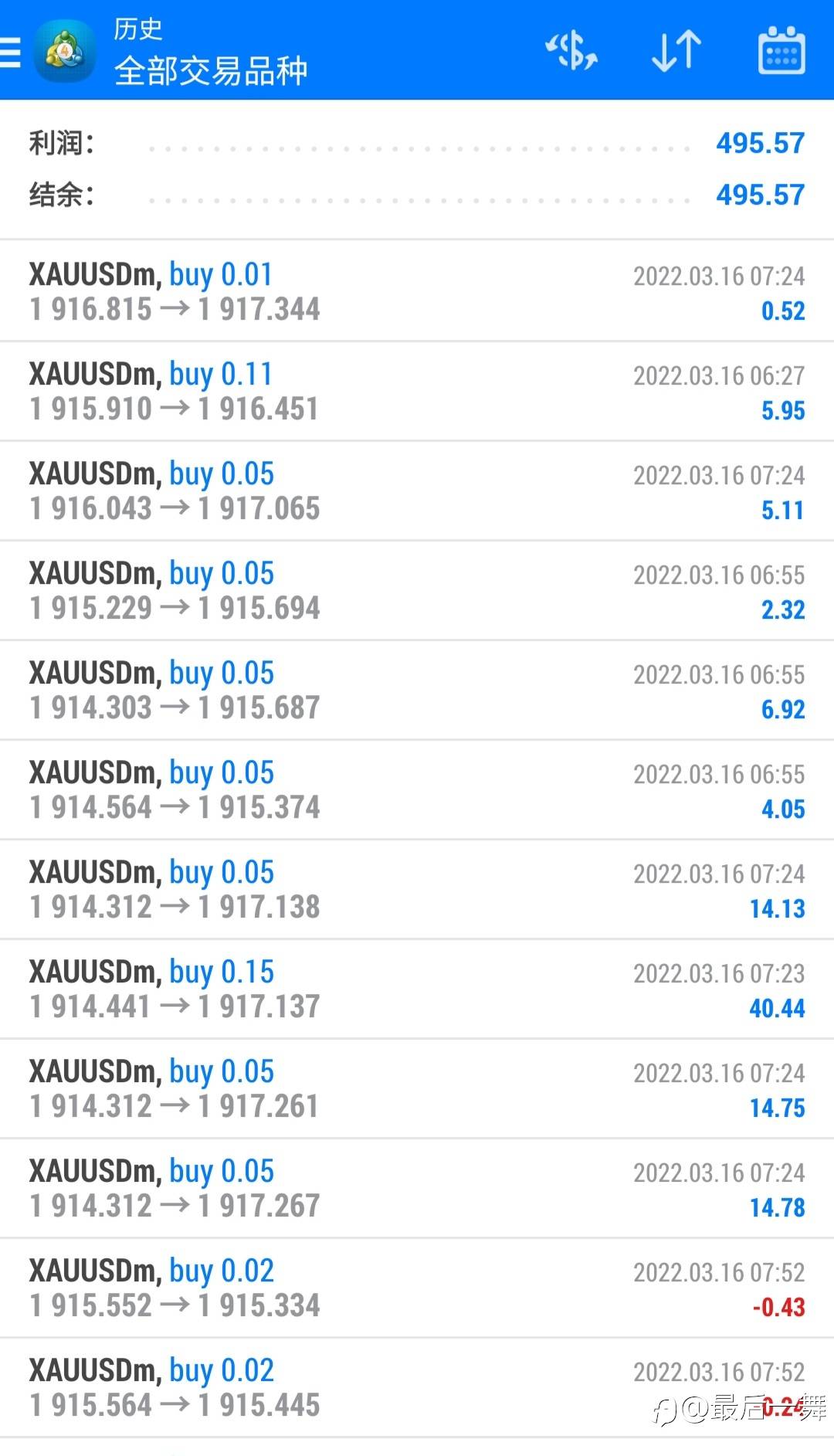 今天轻仓砍下495刀