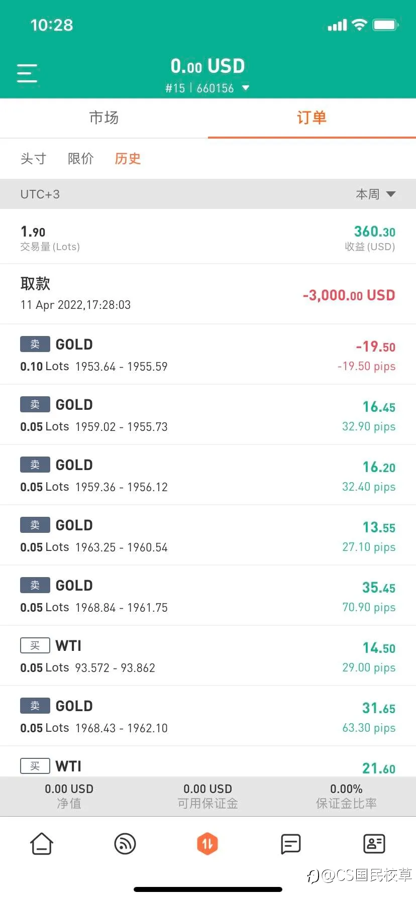 入金和出金记录！