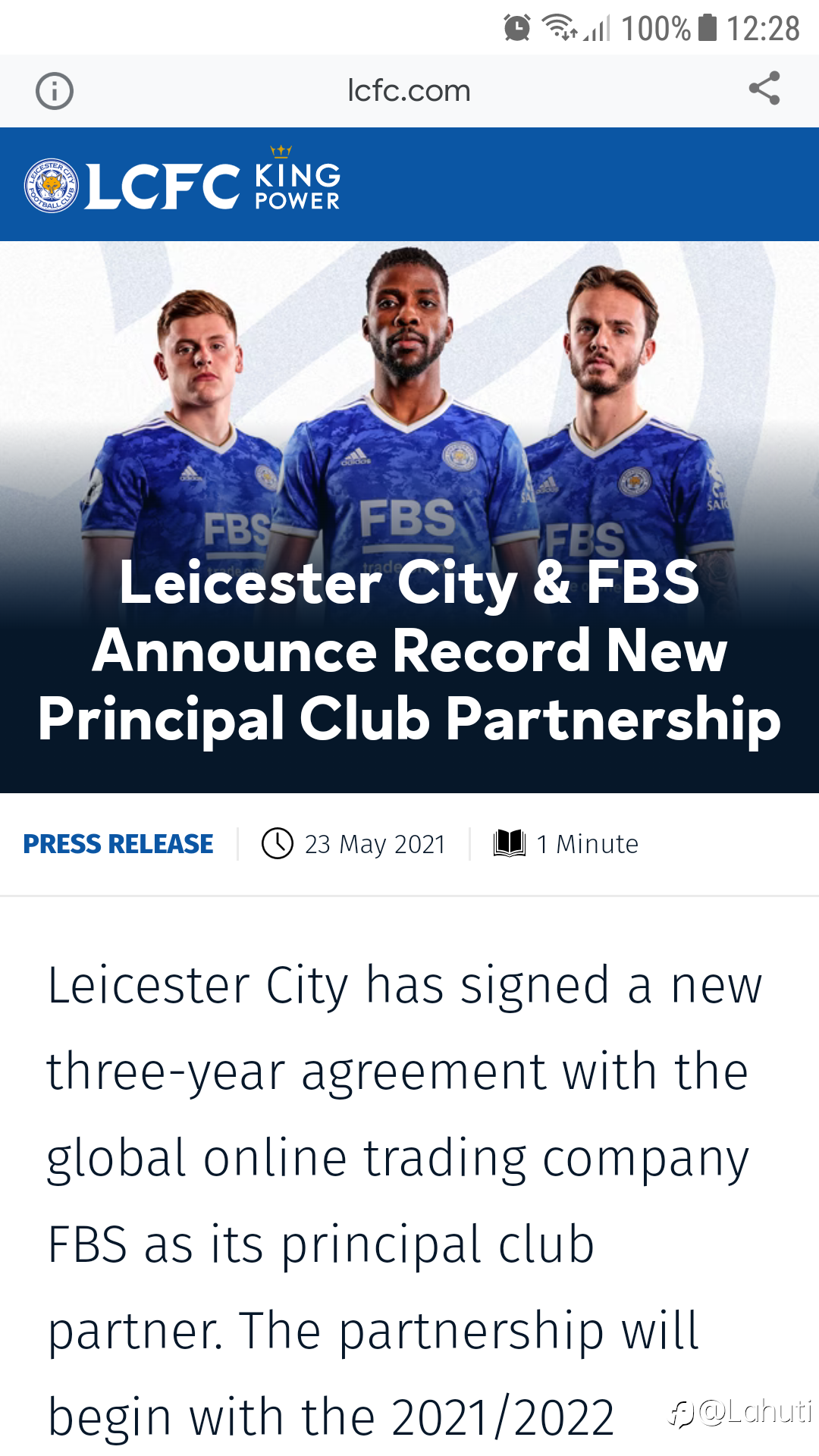 FBS Bonus 100% & Leicester City